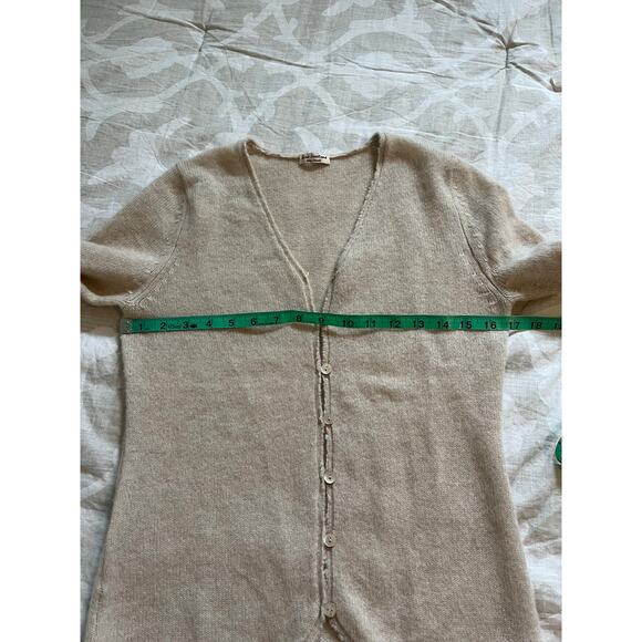 New Scotland cashmere beige oatmeal button up cardigan women’s small - Picture 5 of 8